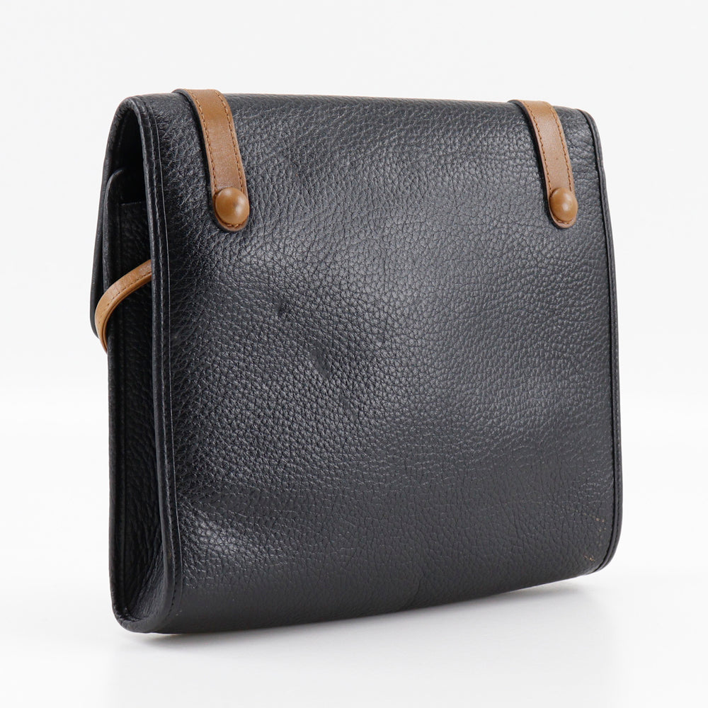 Christian Dior Shoulder Bag leather black Women Used Authentic
