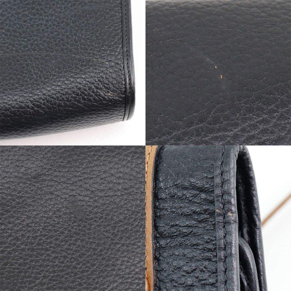 Christian Dior Shoulder Bag leather black Women Used Authentic