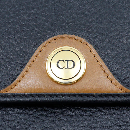 Christian Dior Shoulder Bag leather black Women Used Authentic