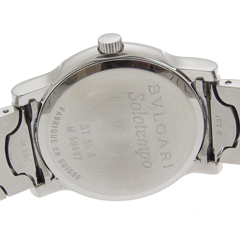 BVLGARI Watches Quartz ST35S Stainless Steel black Solo tempo black dial mens Used Authentic