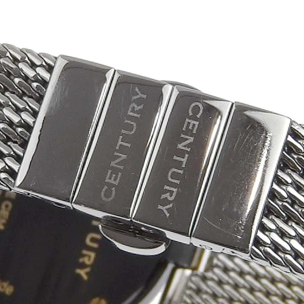 CENTURY Watches Quartz Stainless Steel black 1P diamond Time gem White dial Women Used Authentic