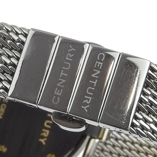 CENTURY Watches Quartz Stainless Steel black 1P diamond Time gem White dial Women Used Authentic