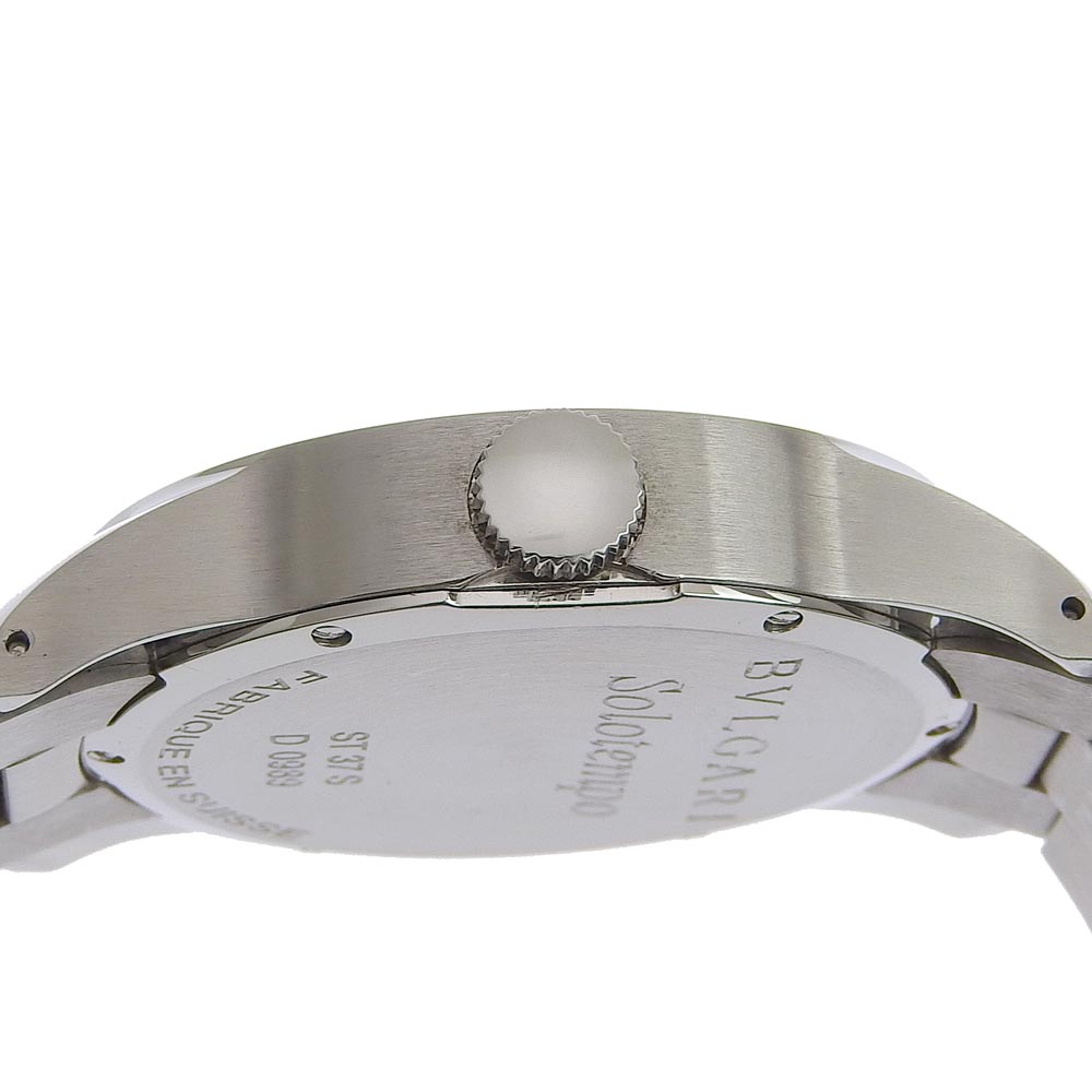 BVLGARI Watches Quartz ST37S Stainless Steel Silver Solo tempo black dial mens Used Authentic