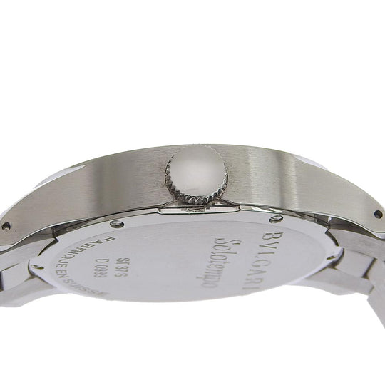BVLGARI Watches Quartz ST37S Stainless Steel Silver Solo tempo black dial mens Used Authentic