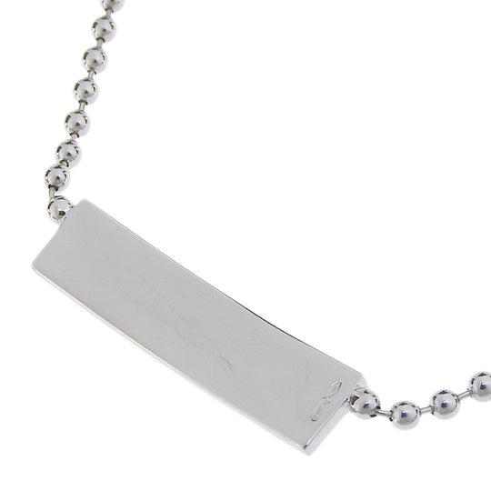 GUCCI Necklace K18 White Gold, Diamond Silver unisex(Unisex) Used Authentic