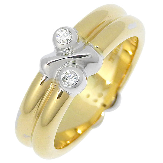 TIFFANY&Co. Ring K18 Yellow Gold, Diamond gold Signature ring Women Used Authentic