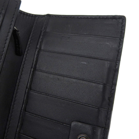 GUCCI Long Wallet Purse 233112 leather black GG Shima Women(Unisex) Used Authentic