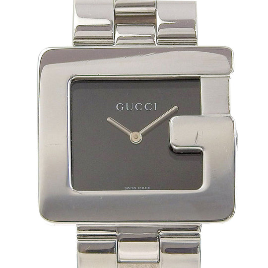 GUCCI Watches Quartz 4600L Stainless Steel Silver black dial Women Used Authentic
