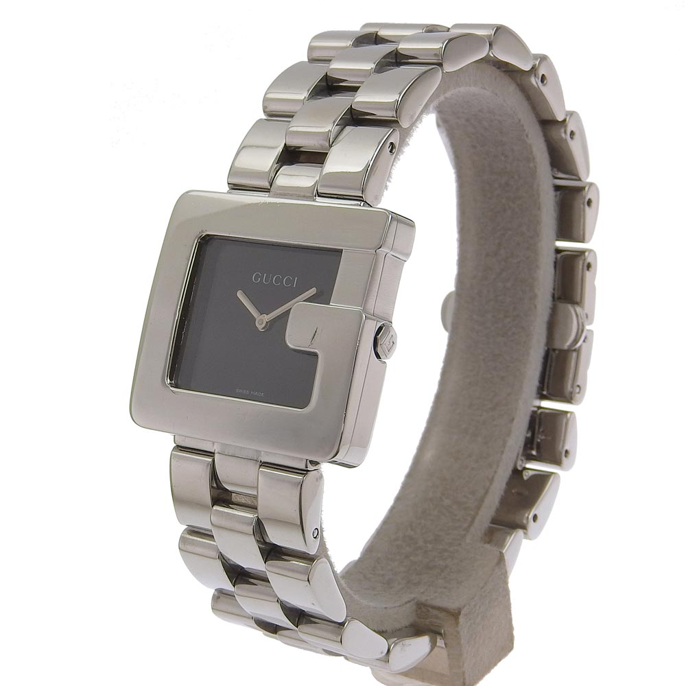 GUCCI Watches Quartz 4600L Stainless Steel Silver black dial Women Used Authentic