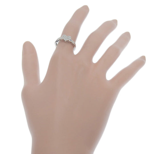 Ponte Vecchio Ring K18 White Gold, Diamond Silver Pave heart Women Used Authentic
