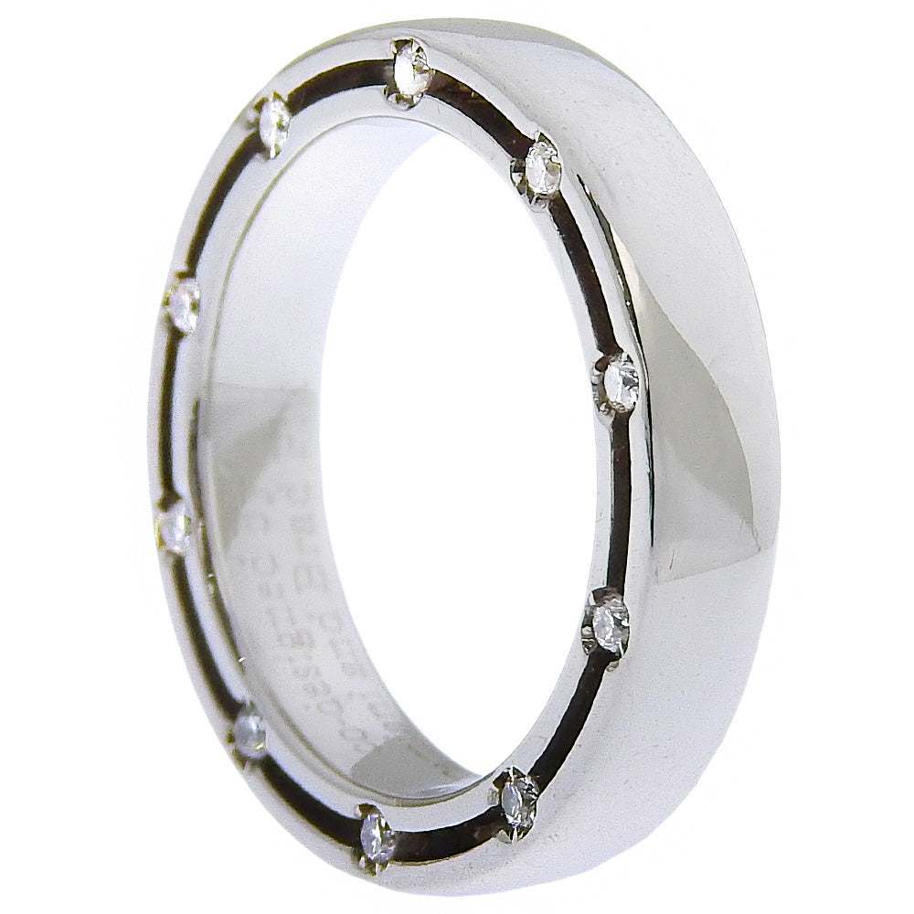 Damiani Ring K18 White Gold, Diamond WG Fine jewelry Brad Pitt D side Women Used Authentic
