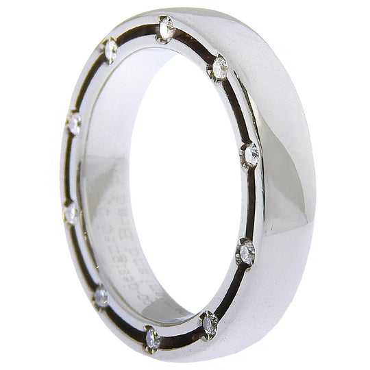 Damiani Ring K18 White Gold, Diamond WG Fine jewelry Brad Pitt D side Women Used Authentic