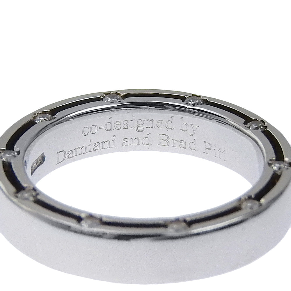 Damiani Ring K18 White Gold, Diamond WG Fine jewelry Brad Pitt D side Women Used Authentic