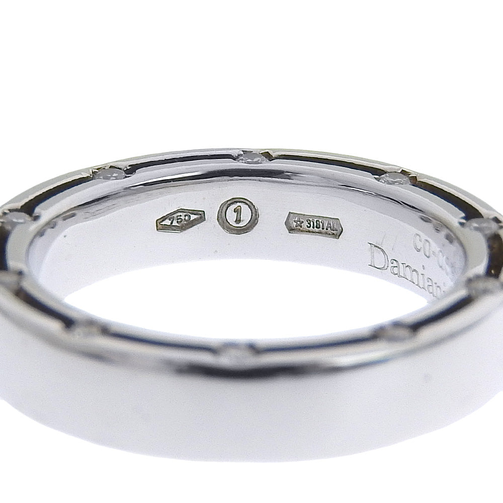 Damiani Ring K18 White Gold, Diamond WG Fine jewelry Brad Pitt D side Women Used Authentic
