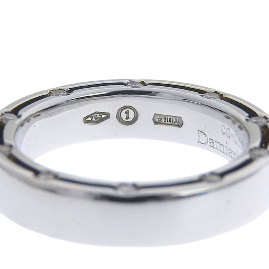 Damiani Ring K18 White Gold, Diamond WG Fine jewelry Brad Pitt D side Women Used Authentic