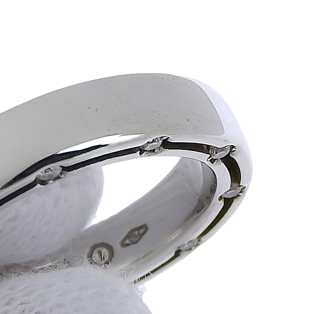 Damiani Ring K18 White Gold, Diamond WG Fine jewelry Brad Pitt D side Women Used Authentic