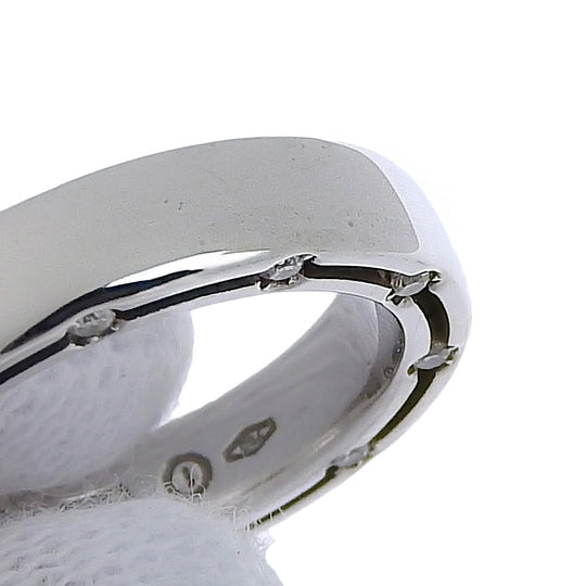 Damiani Ring K18 White Gold, Diamond WG Fine jewelry Brad Pitt D side Women Used Authentic