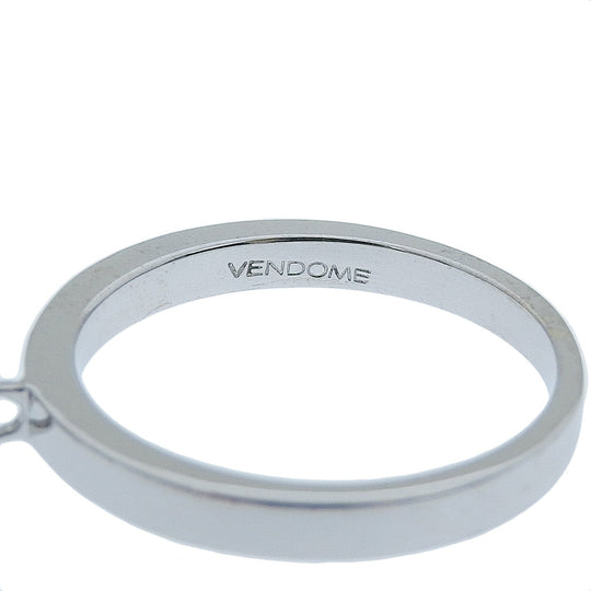VANDOME Ring K18 White Gold, Diamond Silver Double cross Women Used Authentic