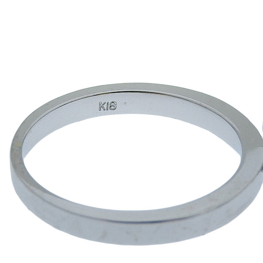 VANDOME Ring K18 White Gold, Diamond Silver Double cross Women Used Authentic