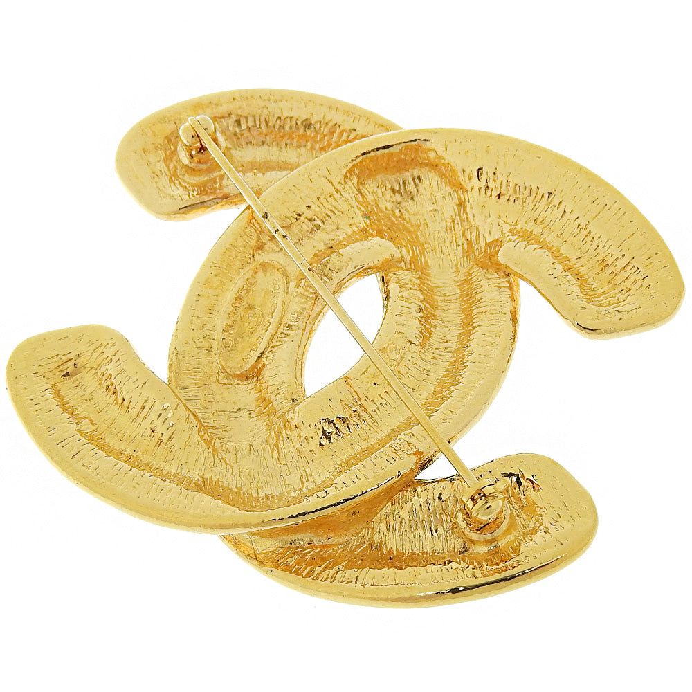 CHANEL Brooch Plated Gold gold vintage Matrasse COCO Mark Women Used Authentic