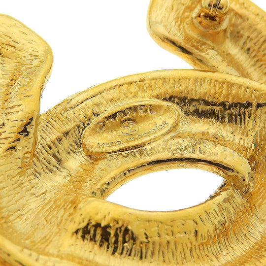 CHANEL Brooch Plated Gold gold vintage Matrasse COCO Mark Women Used Authentic