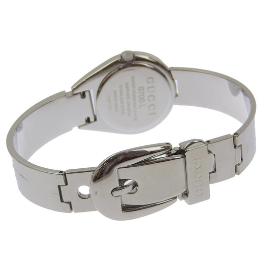 GUCCI Watches Quartz 6700L Stainless Steel Silver black dial Women Used Authentic