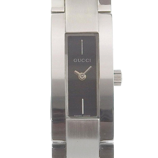 GUCCI Watches Quartz 3600M Stainless Steel Silver G logo black dial Women Used Authentic