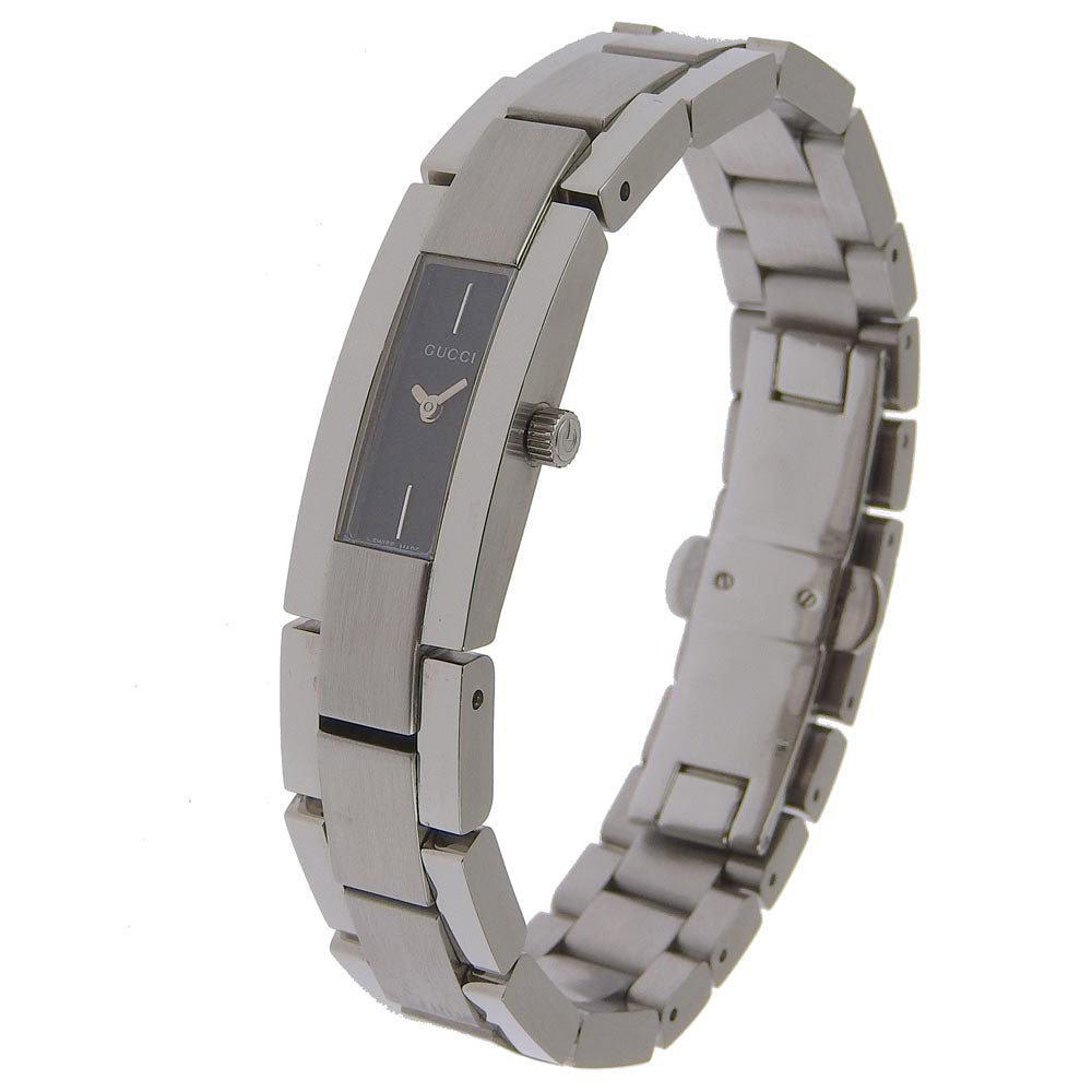 GUCCI Watches Quartz 3600M Stainless Steel Silver G logo black dial Women Used Authentic