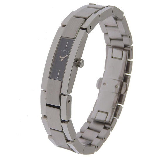 GUCCI Watches Quartz 3600M Stainless Steel Silver G logo black dial Women Used Authentic