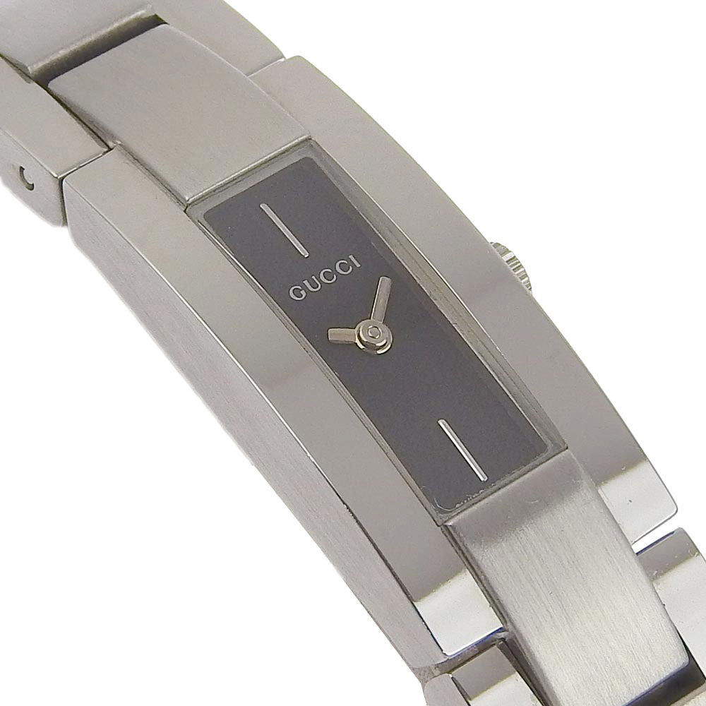 GUCCI Watches Quartz 3600M Stainless Steel Silver G logo black dial Women Used Authentic