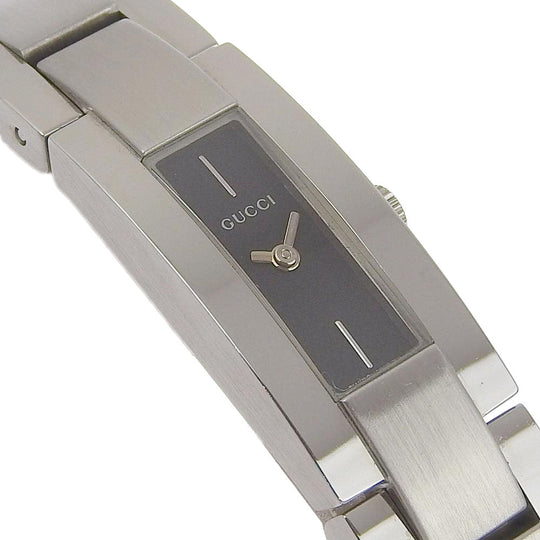 GUCCI Watches Quartz 3600M Stainless Steel Silver G logo black dial Women Used Authentic