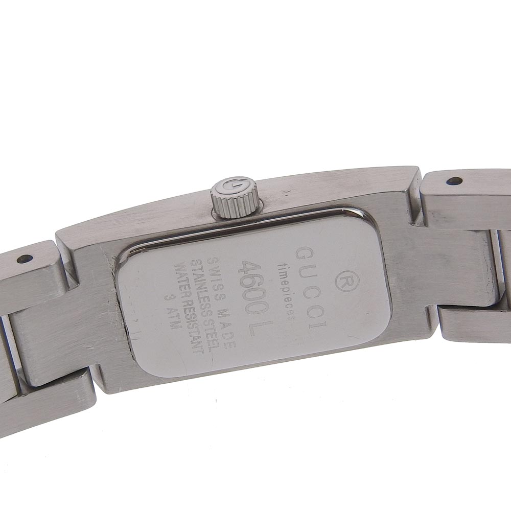 GUCCI Watches Quartz 3600M Stainless Steel Silver G logo black dial Women Used Authentic