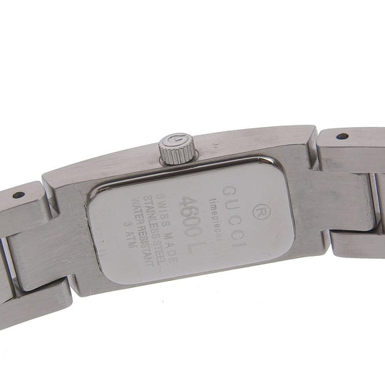 GUCCI Watches Quartz 3600M Stainless Steel Silver G logo black dial Women Used Authentic