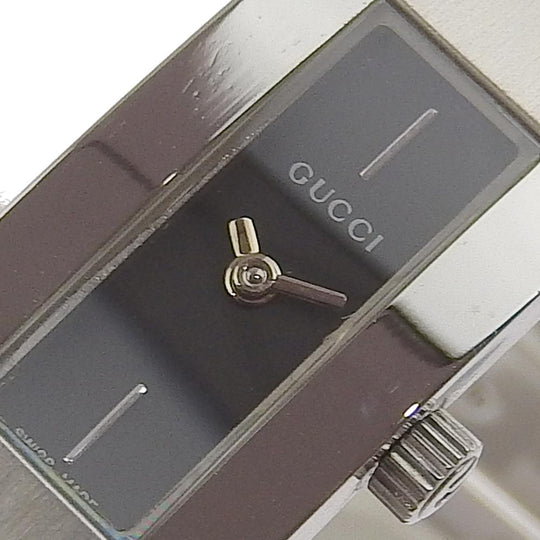 GUCCI Watches Quartz 3600M Stainless Steel Silver G logo black dial Women Used Authentic