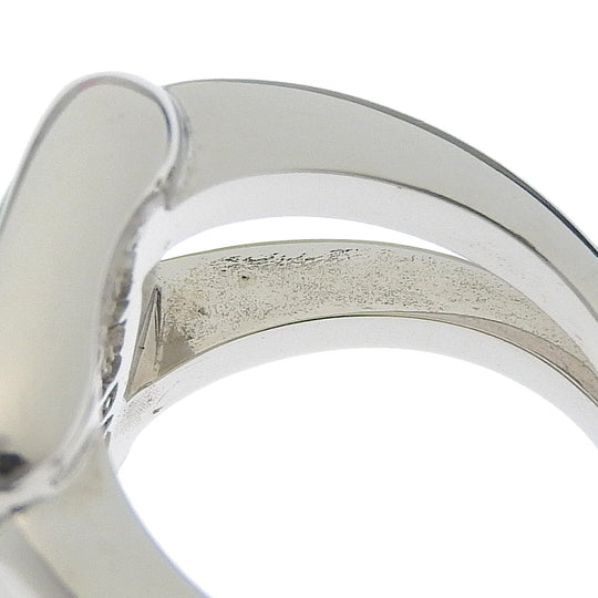 HERMES Ring metallic Silver Corozo Women Used Authentic