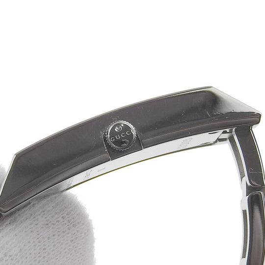 GUCCI Watches Quartz 110 Stainless Steel Silver 3P diamond black dial Women Used Authentic