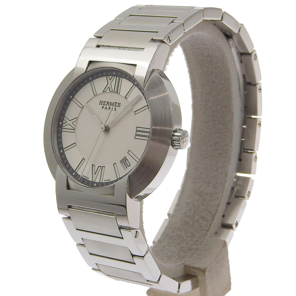 HERMES Watches Quartz NO1.710 Stainless Steel Silver Nomad White dial mens Used Authentic