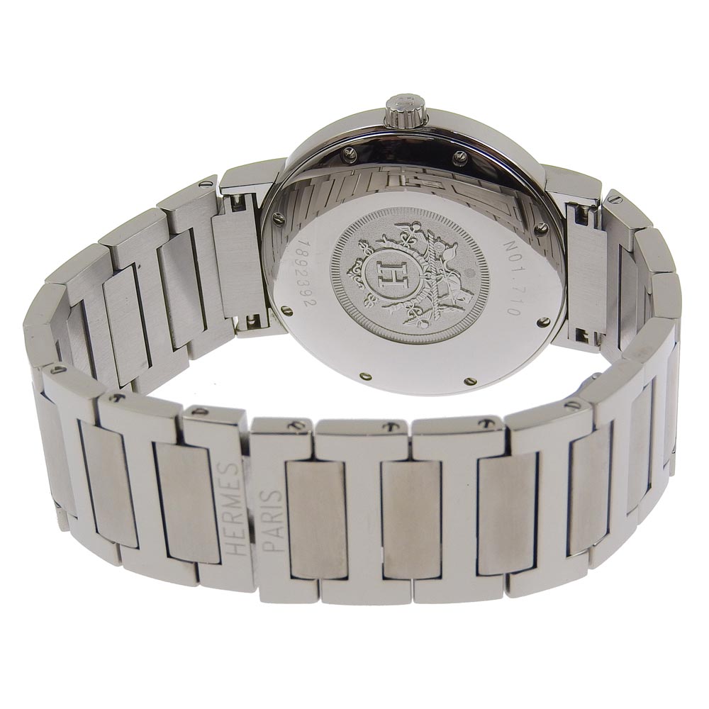 HERMES Watches Quartz NO1.710 Stainless Steel Silver Nomad White dial mens Used Authentic