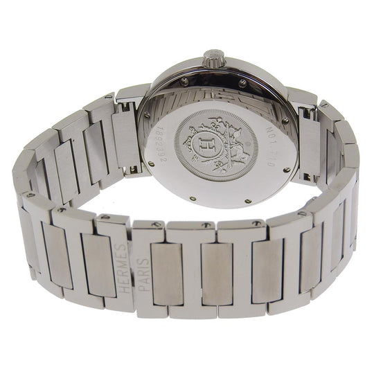HERMES Watches Quartz NO1.710 Stainless Steel Silver Nomad White dial mens Used Authentic