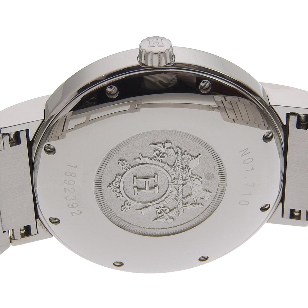 HERMES Watches Quartz NO1.710 Stainless Steel Silver Nomad White dial mens Used Authentic