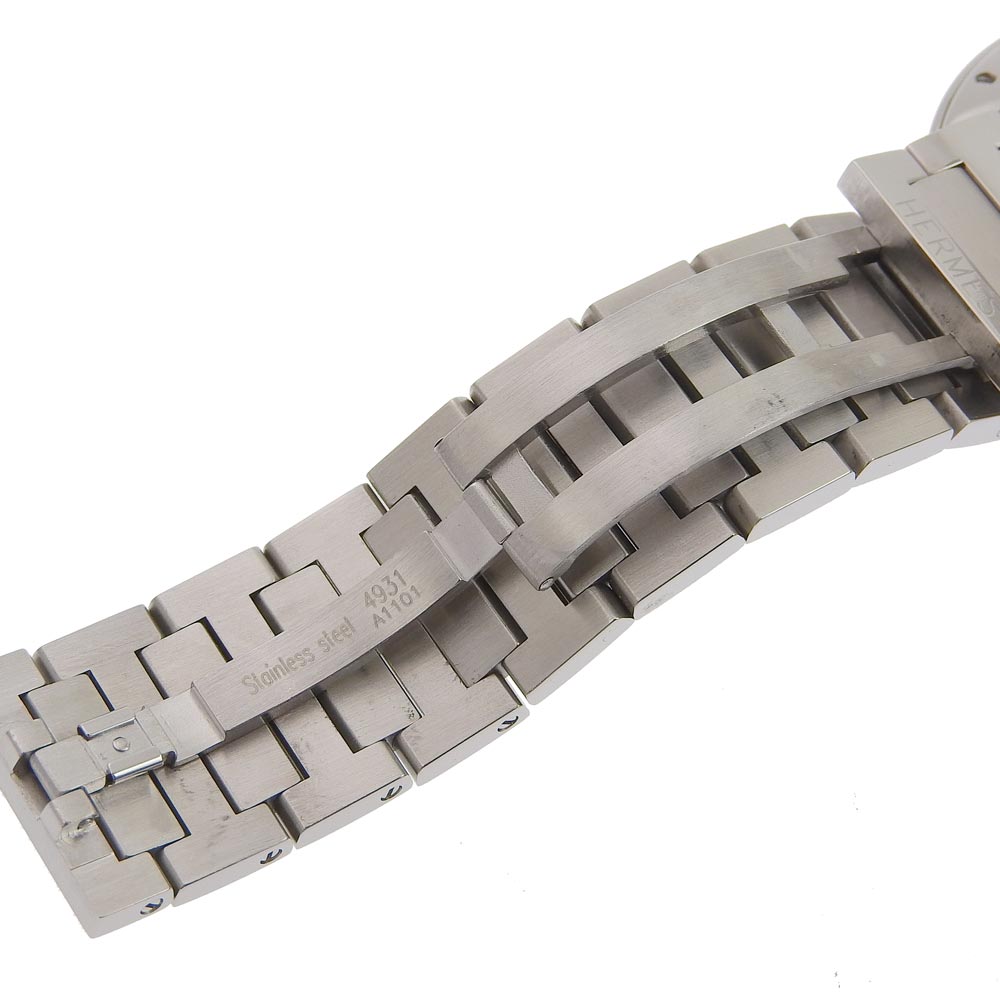 HERMES Watches Quartz NO1.710 Stainless Steel Silver Nomad White dial mens Used Authentic