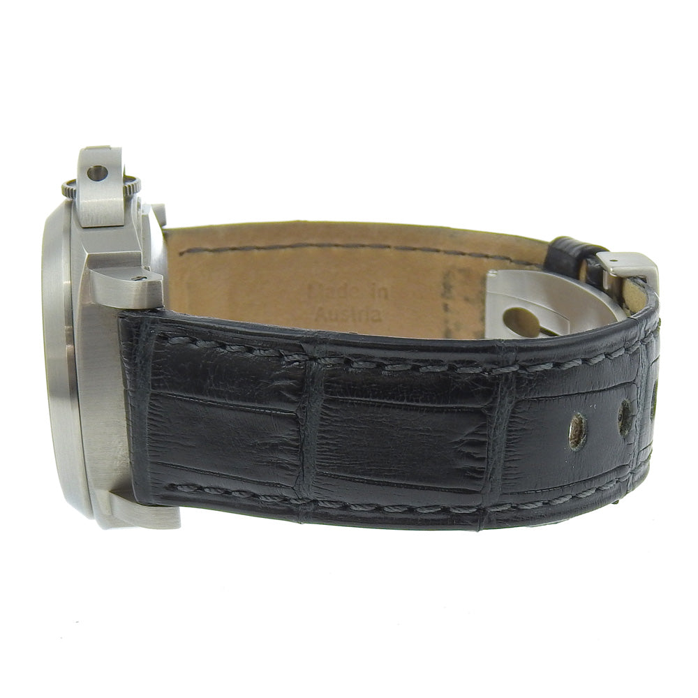 PANERAI Watches Mechanical Automatic PAM00119 Stainless Steel , Leather Silver Luminor Marina Blue dial mens Used Authentic