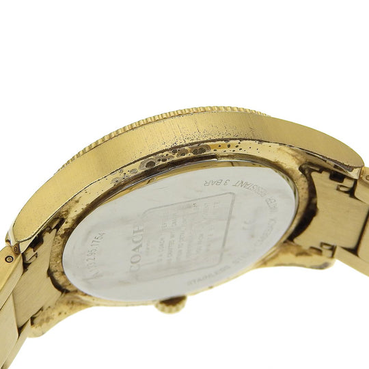 COACH Watches Quartz CA133.2.95.1754 Plated Gold black Day date black dial mens Used Authentic