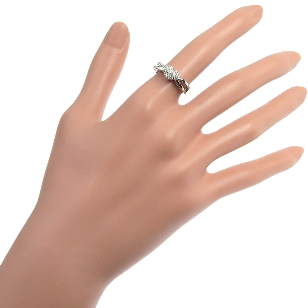 Ponte Vecchio Ring K18 White Gold, Diamond Silver heart Women Used Authentic