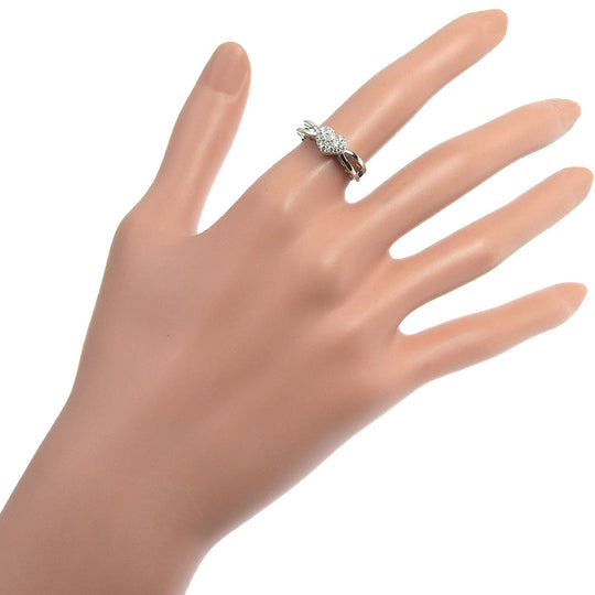 Ponte Vecchio Ring K18 White Gold, Diamond Silver heart Women Used Authentic