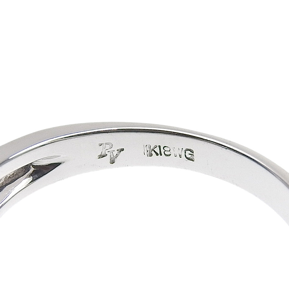 Ponte Vecchio Ring K18 White Gold, Diamond Silver heart Women Used Authentic