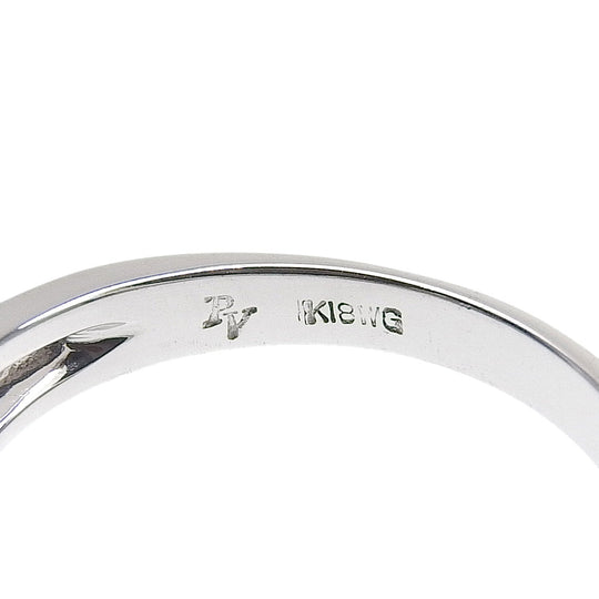 Ponte Vecchio Ring K18 White Gold, Diamond Silver heart Women Used Authentic