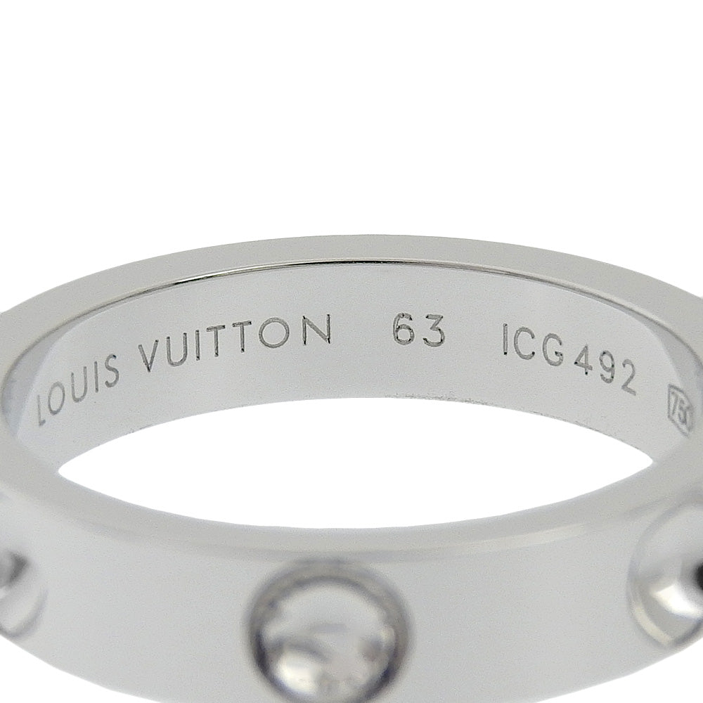 LOUIS VUITTON Ring K18 white gold Silver Petite Berg en Preinte mens 63 Used Authentic