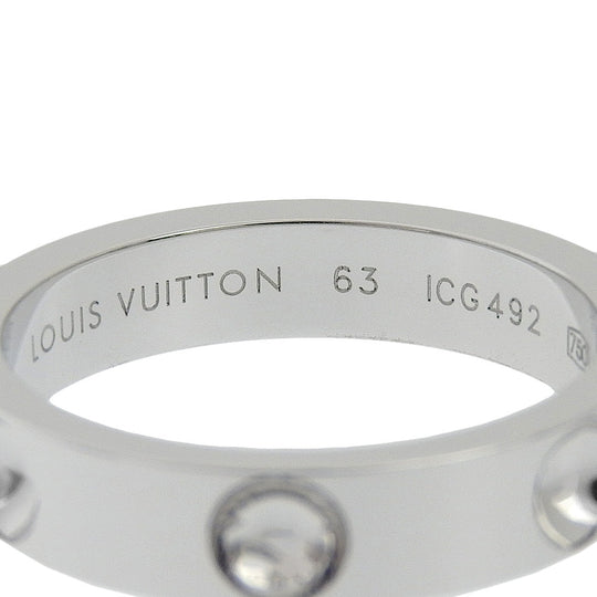 LOUIS VUITTON Ring K18 white gold Silver Petite Berg en Preinte mens 63 Used Authentic