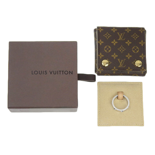 LOUIS VUITTON Ring K18 white gold Silver Petite Berg en Preinte mens 63 Used Authentic